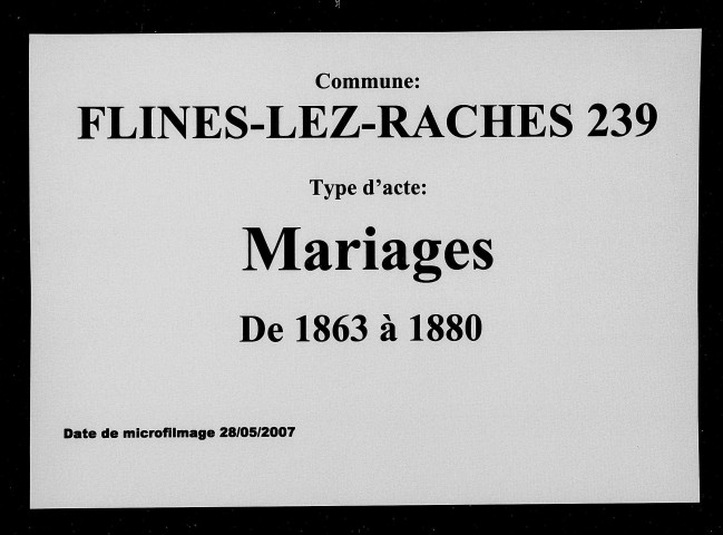 FLINES-LEZ-RACHES / M [1863-1880]