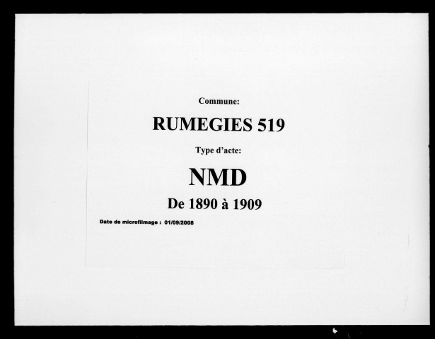 RUMEGIES / NMD [1890-1909]