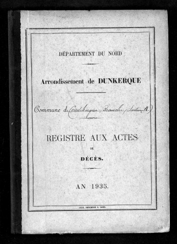 COUDEKERQUE-BRANCHE - Section A / D [1935 - 1935]