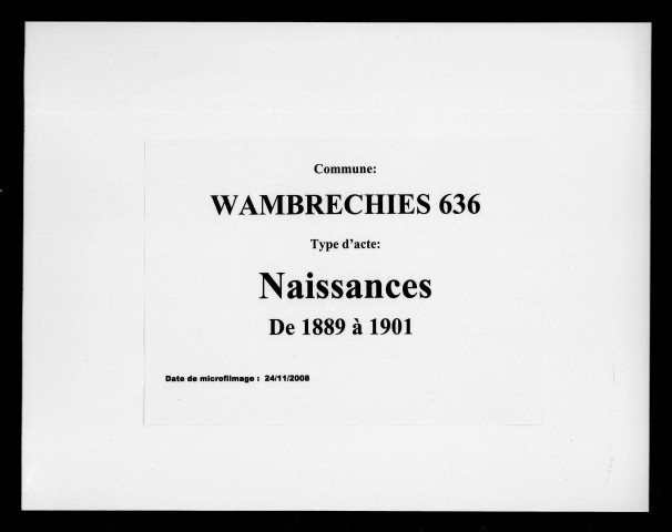 WAMBRECHIES / N [1889-1901]