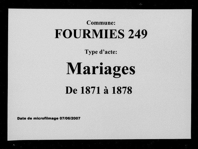 FOURMIES / M [1871-1878]