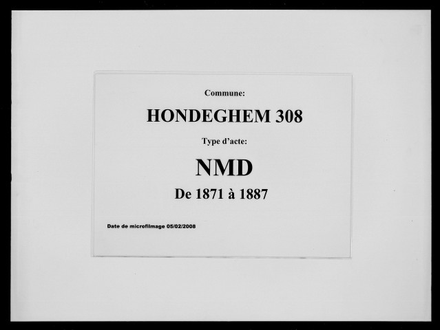 HONDEGHEM / NMD [1871-1887]
