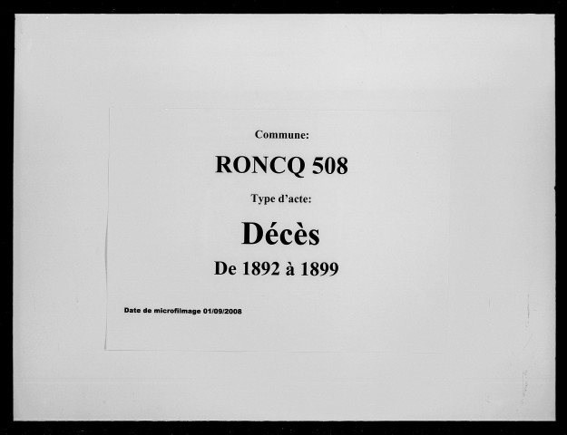 RONCQ / D [1892-1899]