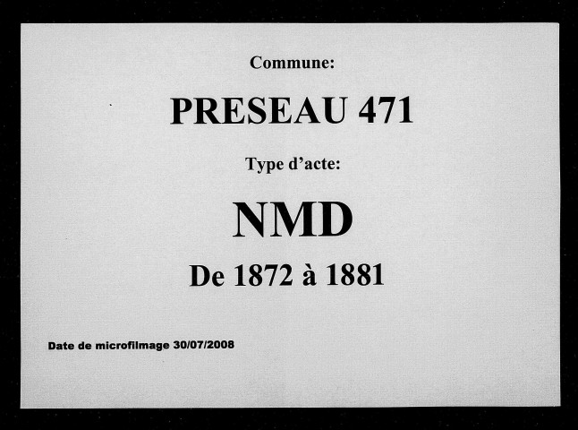 PRESEAU / NMD [1872-1881]