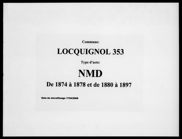 LOCQUIGNOL / NMD (1874-1878, 1880-1897) [1874-1897]