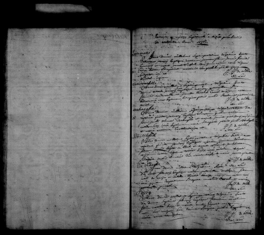 ESQUELBECQ / BMS (extraits) [1736-1736]