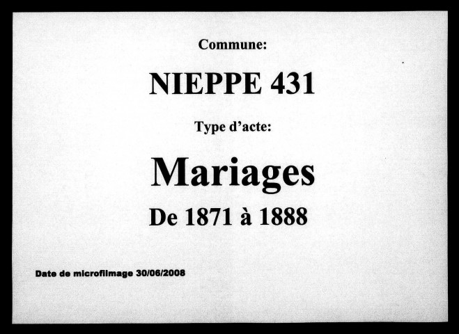NIEPPE / M [1871-1888]