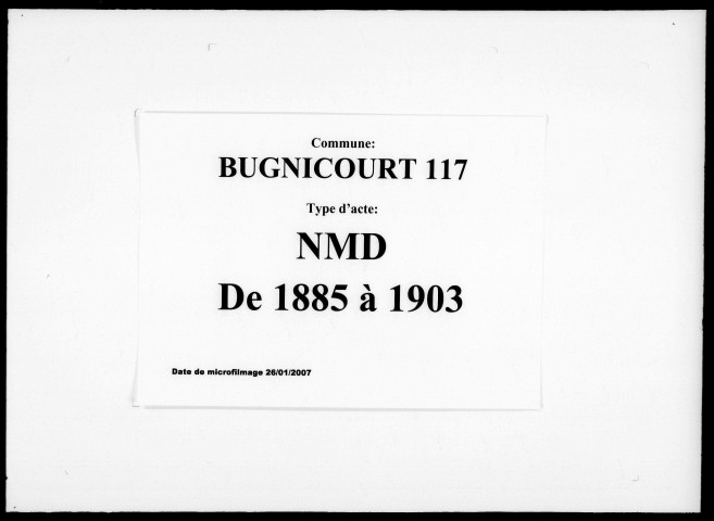 BUGNICOURT / NMD [1885-1903]
