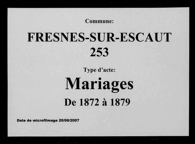 FRESNES-SUR-ESCAUT / M [1872-1879]