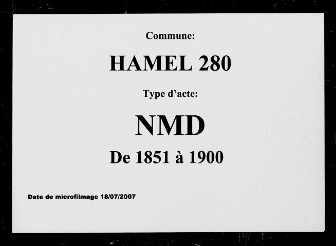 HAMEL / NMD [1851-1900]