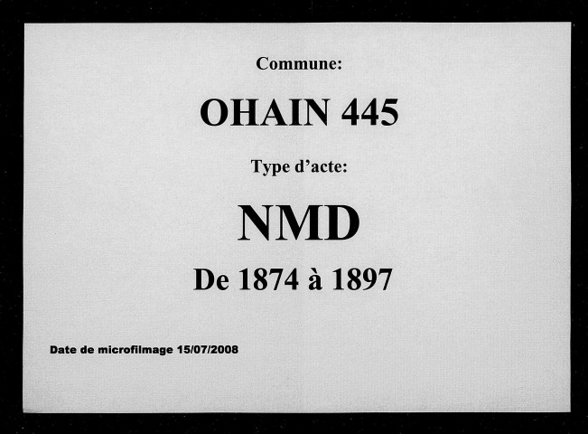 OHAIN / NMD [1874-1897]