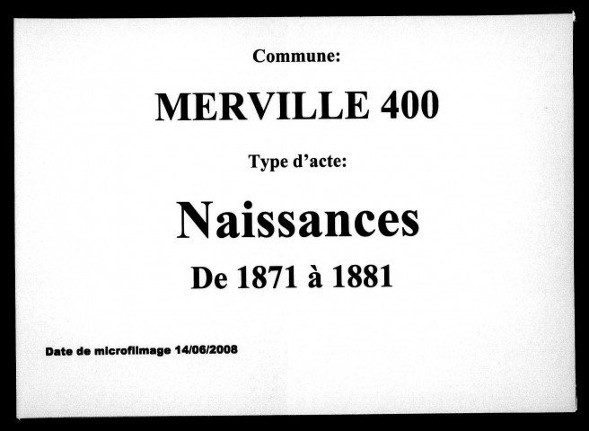 MERVILLE / N [1871-1881]