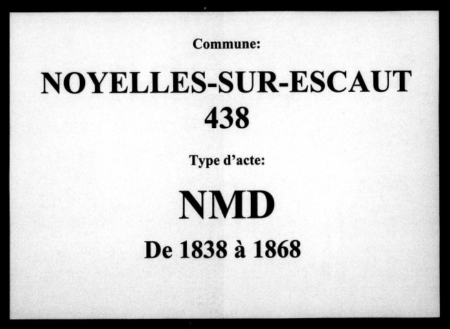 NOYELLES-SUR-ESCAUT / NMD [1838-1868]
