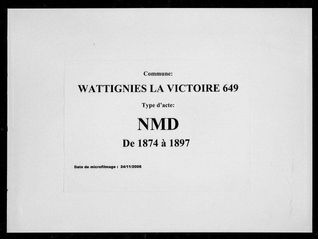WATTIGNIES-LA-VICTOIRE / NMD [1874-1897]