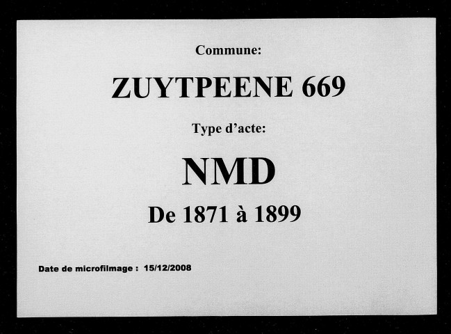 ZUYTPEENE / NMD [1871-1899]