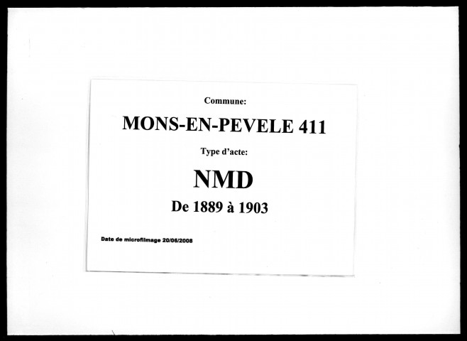 MONS-EN-PEVELE / NMD [1889-1903]