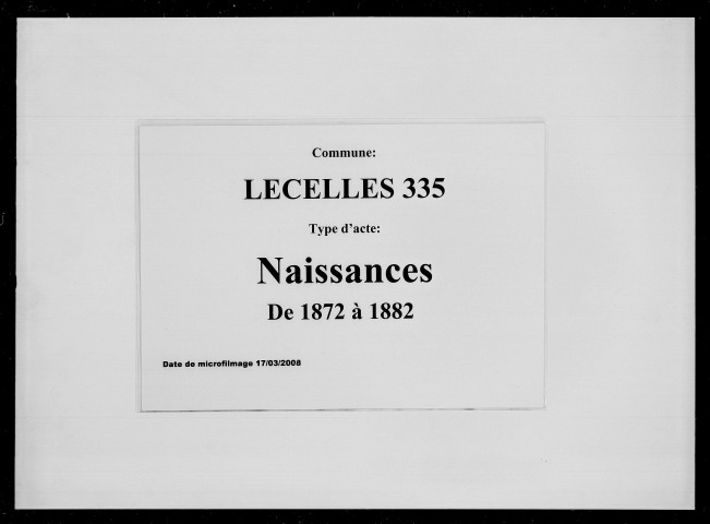 LECELLES / N [1872-1882]