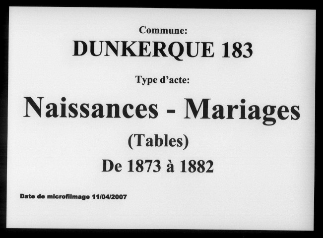 DUNKERQUE / N M [1873-1882]