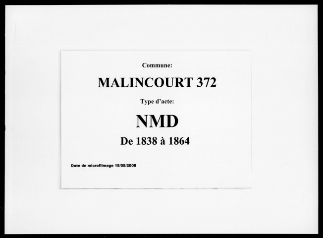 MALINCOURT / NMD [1838-1864]