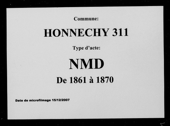 HONNECHY / NMD [1861-1870]