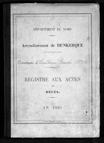 COUDEKERQUE-BRANCHE - Section D et C / D [1920 - 1920]