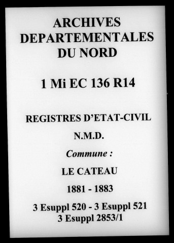 LE CATEAU-CAMBRESIS / NMD, Ta [1881-1883]