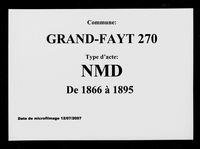 GRAND-FAYT / NMD [1866-1895]