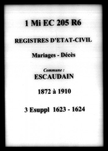 ESCAUDAIN / M (1903-1910), D (1872-1886) [1872-1910]