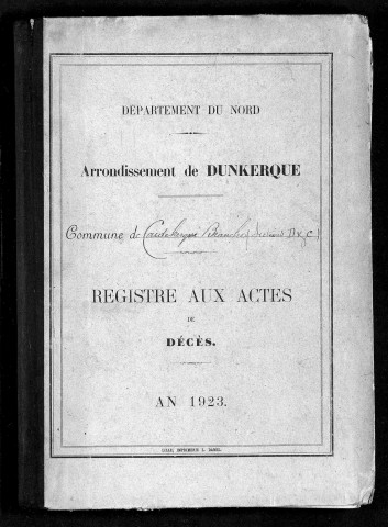 COUDEKERQUE-BRANCHE - Section D et C / D [1923 - 1923]