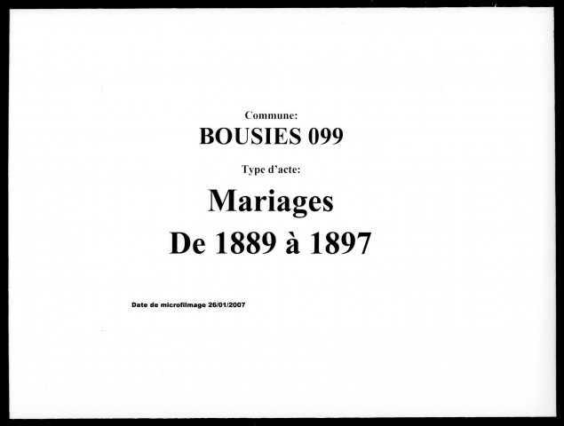 BOUSIES / M [1889-1897]