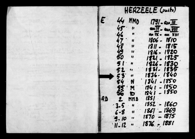 HERZEELE / NMD [1836-1854]