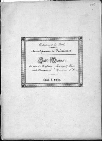 AVESNES-LE-SEC / 1833-1842