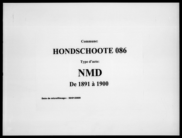 HONDSCHOOTE / NMD [1891-1900]