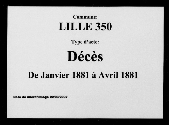 LILLE / D (01/1881 - 04/1881) [1881]