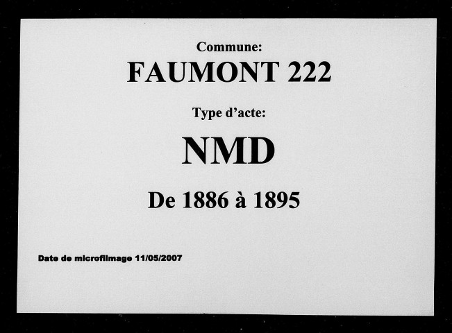 FAUMONT / NMD [1886-1895]