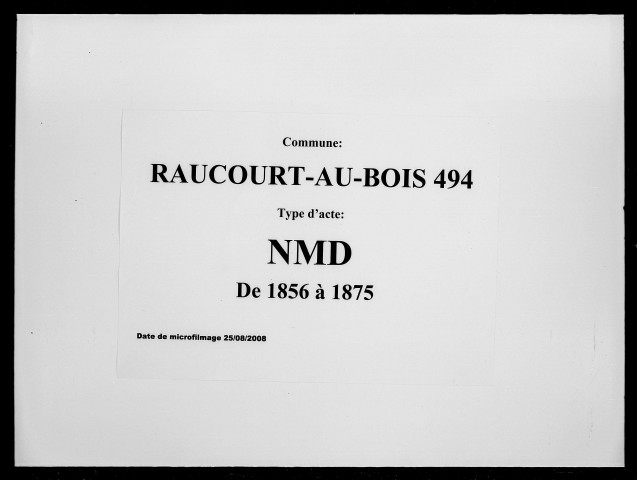 RAUCOURT-AU-BOIS / NMD [1856-1875]