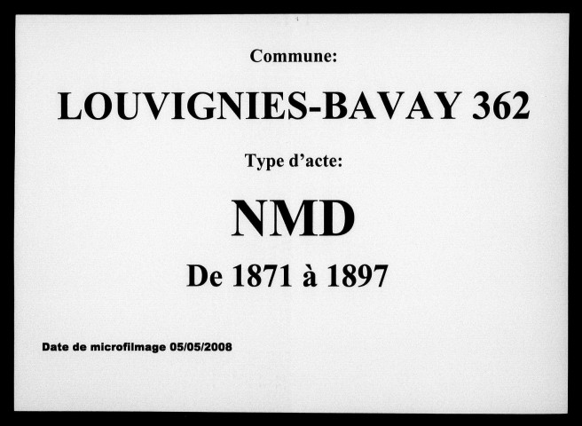 LOUVIGNIES-BAVAY / NMD [1871-1897]