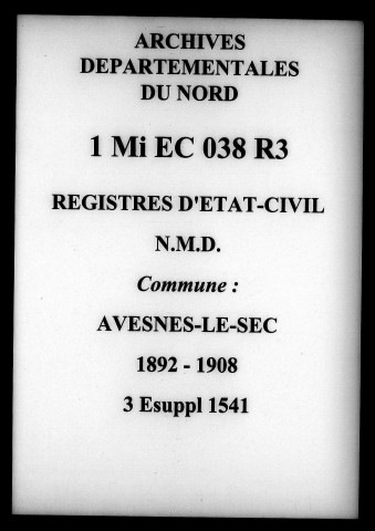 AVESNES-LE-SEC / NMD, Ta [1892-1908]