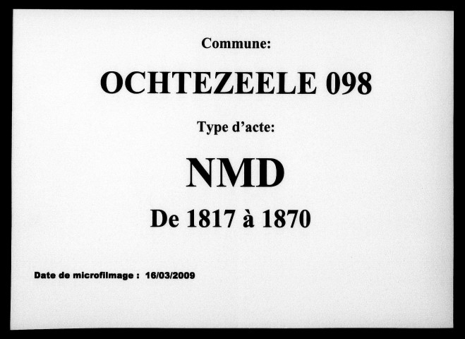 OCHTEZEELE / NMD [1817-1870]