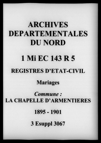 LA CHAPELLE-D'ARMENTIERES / N (1896-1899), M (1895-1901), D (1892-1896), Ta [1892-1901]
