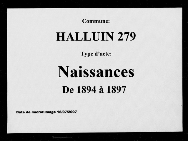 HALLUIN / N [1894-1897]