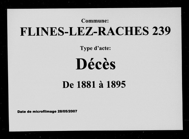 FLINES-LEZ-RACHES / D [1881-1895]