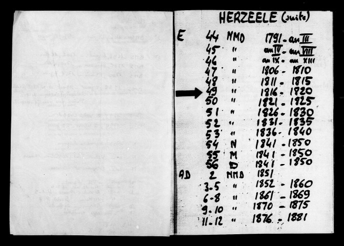 HERZEELE / NMD [1816-1835]