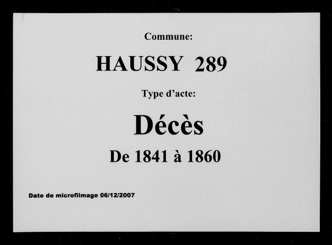 HAUSSY / D [1841-1860]
