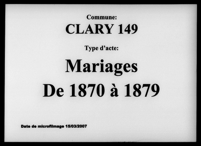 CLARY / M [1870-1879]