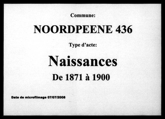 NOORDPEENE / N [1871-1900]