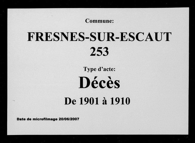 FRESNES-SUR-ESCAUT / D [1901-1910]