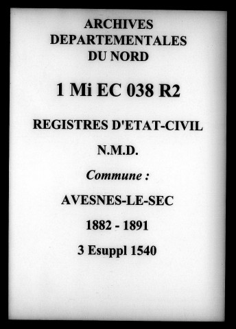 AVESNES-LE-SEC / NMD, Ta [1882-1891]