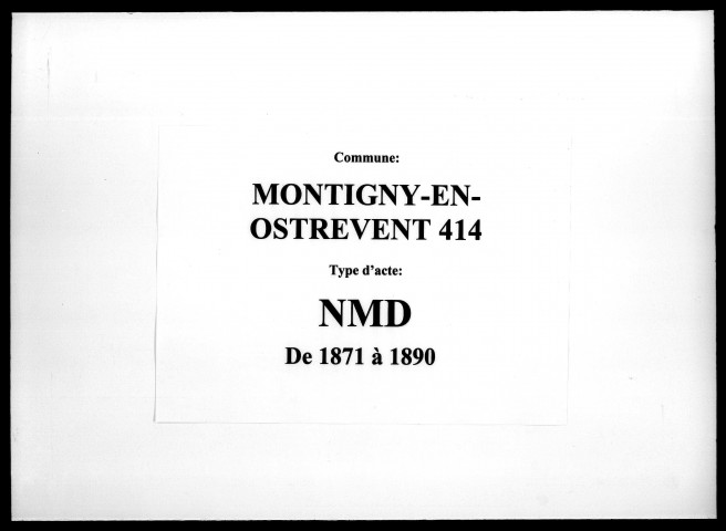 MONTIGNY-EN-OSTREVENT / NMD [1871-1890]