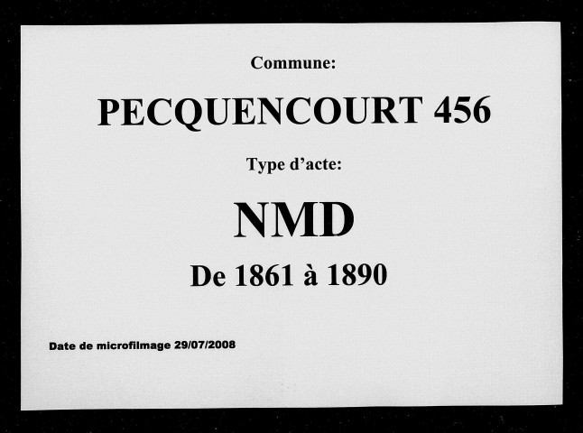 PECQUENCOURT / NMD [1861-1890]